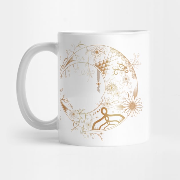 Moon Floral Design Motif [Gold] by Night-Artist